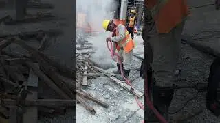 Chipping Concrete for Column Starter Bar | add 1 more floor | #construction #building #concrete