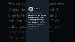 💡 Transform your interactive fiction by using AI to generate player motivations! Input 3 characte...