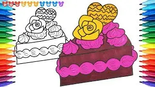 How to Draw a Birthday Cake Coloring Book #98 | Cute Drawing & Coloring * DogCatToys