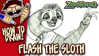 How to Draw FLASH THE SLOTH (ZOOTOPIA) Step-by-Step Tutorial