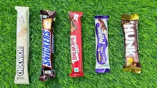 hunk chocolate vs kitkat chocolate vs Snickers chocolate vs milk chocolate #asmr #asmrsounds 