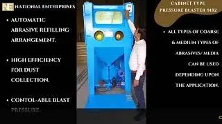 PB 9182 CABINET TYPE PRESSURE BLASTING MACHINE STANDARD MODEL READ STOCK NATIONAL ENTERPRISES