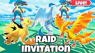 Articuno, Zapdos & Moltres With Mega Lucario Raid Invitation #PokemonGo