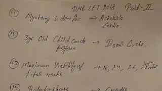 DNB Cet June 2018 paper Part 2 memory based