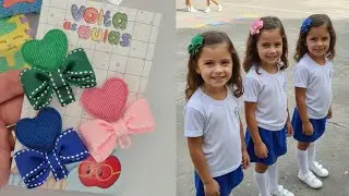 Laço Escolar/ Hair Clip Escolar ( Laço Lívia fita 5) Jaqueline #lacofacil #laçoescolar #voltaasaulas
