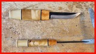 Curly Birch Curly Pine Knife Handle