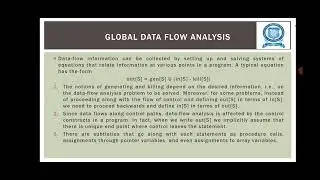 Global data flow analysis