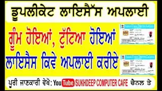 duplicate driving licence apply online punjab, learning licence apply online kaise kare punjab state