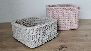Eckigen Korb h&auml;keln, sehr einfach, f&uuml;r Anf&auml;nger geeignet,  Bobbiny, basket, crochet, Tutorial