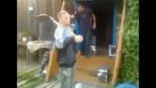 A Russian drunk beat his wife with a shovel Awesome and Funny ! 2013