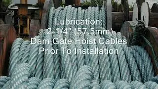 John Day Lock and Dam, Dynagard Blue Services Hoist Rope   Columbia River, Dalles, Oregon