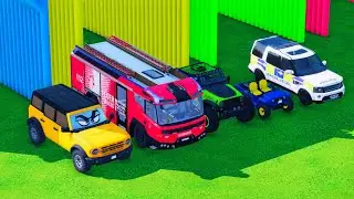 Work With Colors - FULL COLOR TRANSPORT POLICE CAR WITH TRUCK - Farming Simulator 22 #41