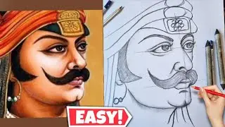 Maharana Pratap drawing | How to draw Maharana Pratap #drawing