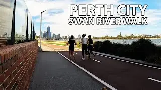 Walking Tour: Swan River and the Blue Boat House in Perth, Australia #citywalkthrough