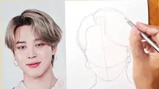 How to draw BTS Park Jimin outline drawing #drawing