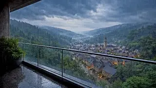 Penthouse Rain View | 4K High-Rise Apartment Ambience for Sleep & Study