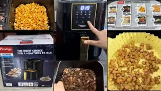 prestige nutrifry digital air fryer 4.5 liters unboxing and detailed review live cooking&cleaning