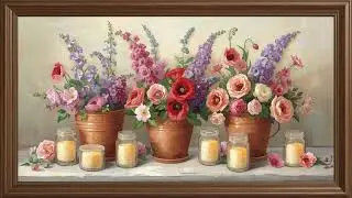 Frame TV Art 4K  Spring Floral Garden Mood Art for TV Still Life