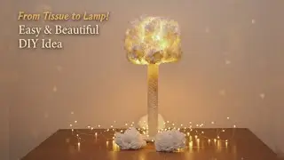 DIY Tissue Paper Flower Lamp | Beautiful Home Decor Idea | Easy Craft Tutorial