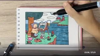 Colorindo Bobbie Goods - #5 - Ursinho Pintor no Lago