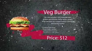 Animated Food Menu | Desserts, Burgers & Hot Dogs with Price Tags