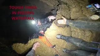 Cave waterfall that nearly froze us.  