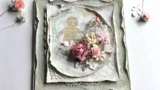 Нежная открытка с бабочками из бумаги Bee Shabby, коллекция Magic Garden