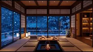 Karuizawa, Nagano Japan ❄️ Winter Fireplace Ambience | Ambient Japanese Piano Music