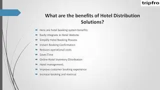 Hotel Distribution Solution