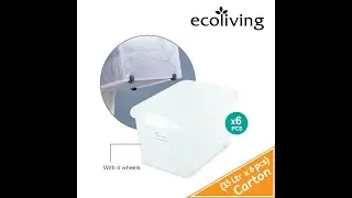 ECO LIVING CARTON DEAL 6Pcs/Pack Stackable Transparent Storage Box W/Wheels&Handle,ECO-1267,68,69-6
