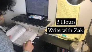 3 HOUR WRITE WITH ME | Background noise, 10-min break within each hour, Rainy Sounds