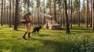 Girl Solo Camping 🔥 Solo Forest Cooking & Nature Sounds | Relaxing Camping