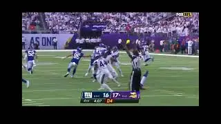 Vikings block a Giants Punt and Stop them from Converting