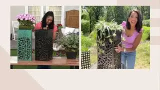 Garden Reflections Illuminated Iron Plant Stand Column on QVC