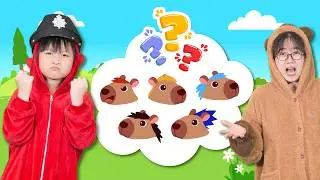 FIVE LITTLE CAPIES song | Learn Counting 1-5 with Police BingGo!
