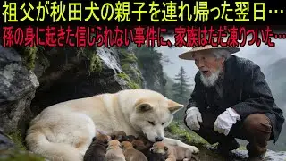秋田犬と10匹の子犬を救い、家に迎え入れたおじいさん――病気の孫に起きた奇跡に、家族は言葉を失った