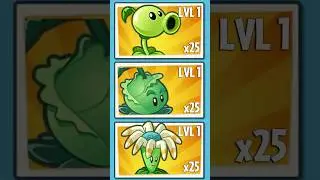 PvZ 2 - 25 plants use 1 POWER Up Vs Wizard Zombie Level 20 Part 1 #shorts #pvz #pvz2