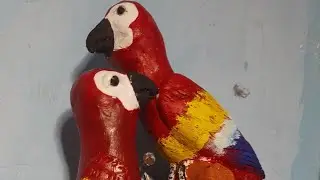 parrot key holder /wall showpiece/Gift idea/wall hanging craft ideas/wall putty craft