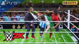 WWE 2K23 — Месси и Роналду против Салаха и Клоппа, командный чемпионат / PS5 (4K60)