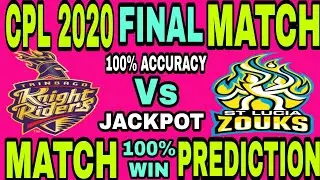 CPL 2020 FINAL MATCH WIN PREDICTION | TRINBAGO KNIGHT RIDERS VS ST LUCIA ZOUKS FINAL MATCH WINNER