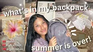 what's in my backpack?🩰📓 realistic high school backpack essentials + back to school 2026 ✨