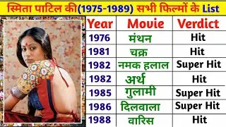 स्मिता पाटिल (1975-1980) All Movie list | Smita Patil Sabhi Film list | Bollywood movies