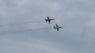 Turkish Stars(Canadair NF-5A ) Number 5, 6 Solo Demonstrations Reverse Low Pass