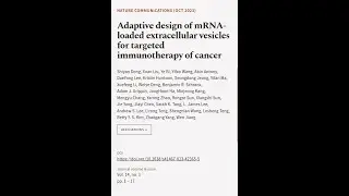 Adaptive design of mRNA-loaded extracellular vesicles for targeted immunotherapy of c... | RTCL.TV
