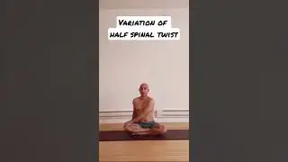 Variation of half spinal twist.  #yoga #shorts #halfspinaltwist