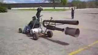 Home Built Pulse Jet Go Kart Test Run