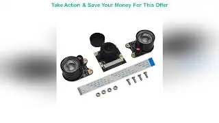 Top Raspberry Pi 4 Night Vision Fisheye Camera 5MP OV5647 130 Degree Focal Adjustable Camera +case