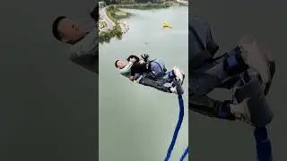 Bungee 🥱😲Jumping With Rope In Beautiful Place Adventures #shorts #tiktok