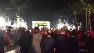 Wall of Gerbs a Pyro effect at the  Ritz Carlton