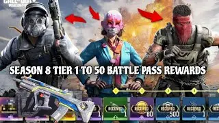 Season 8 Tier 1 to 50 All Battle Pass Rewards | Season 8 All New vault Battle pass Codm 2025 leaks